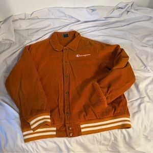 Burnt Orange Corduroy Champion Bomber Jacket